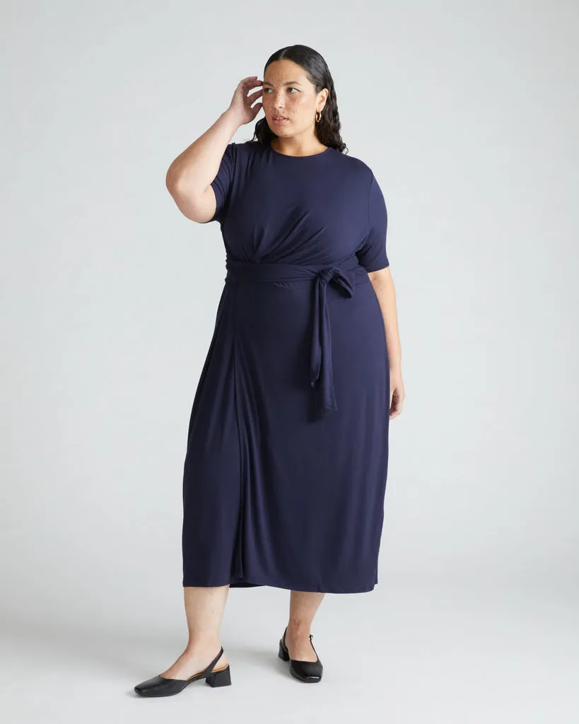 Delilah Liquid Jersey Dress - Midnight