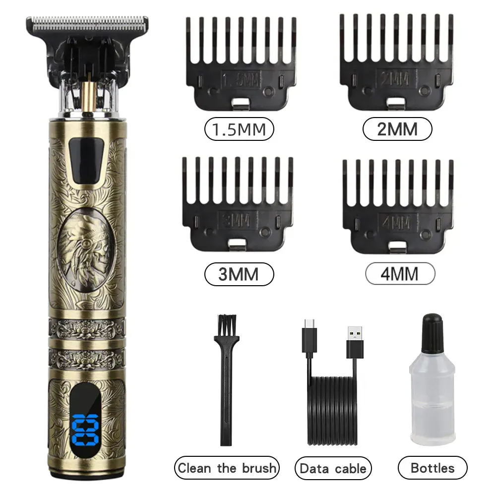 Digital Display Stainless Steel Men's Barber Machine T9