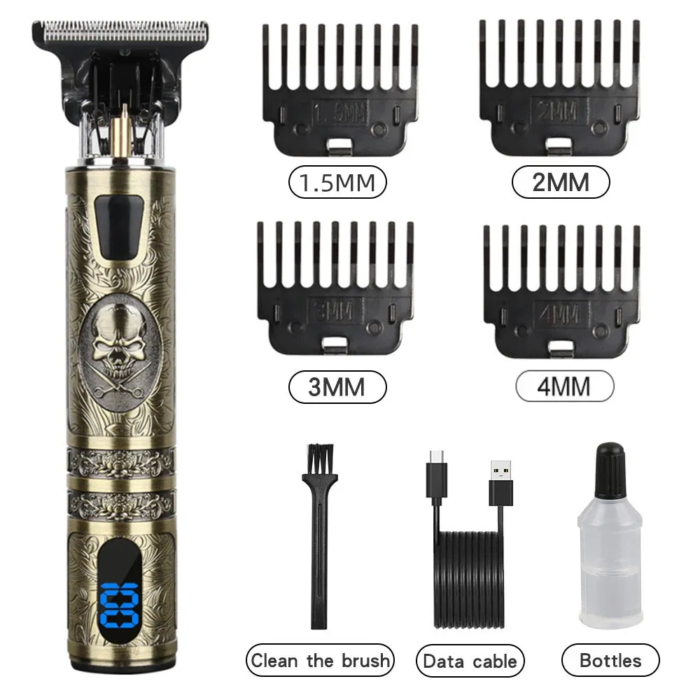 Digital Display Stainless Steel Men's Barber Machine T9