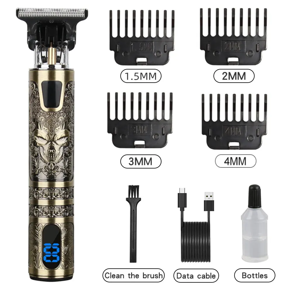 Digital Display Stainless Steel Men's Barber Machine T9