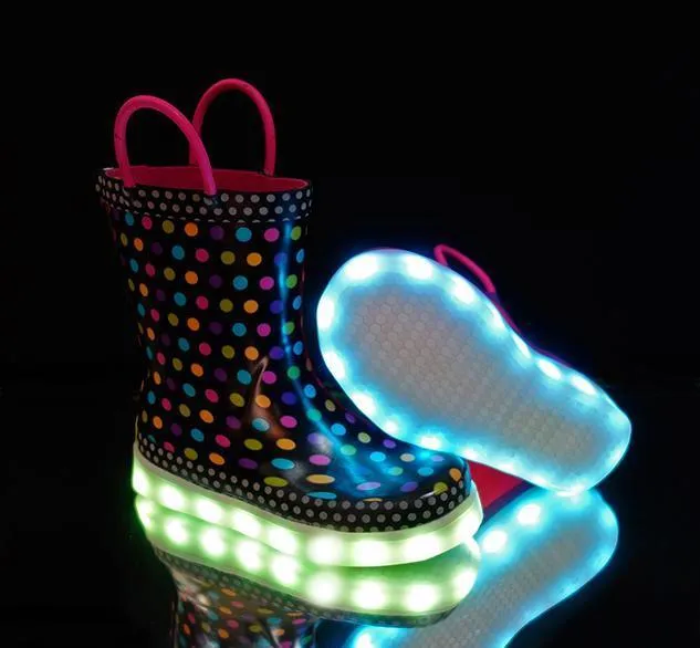 Diva Dot Multi Led Rain Boots