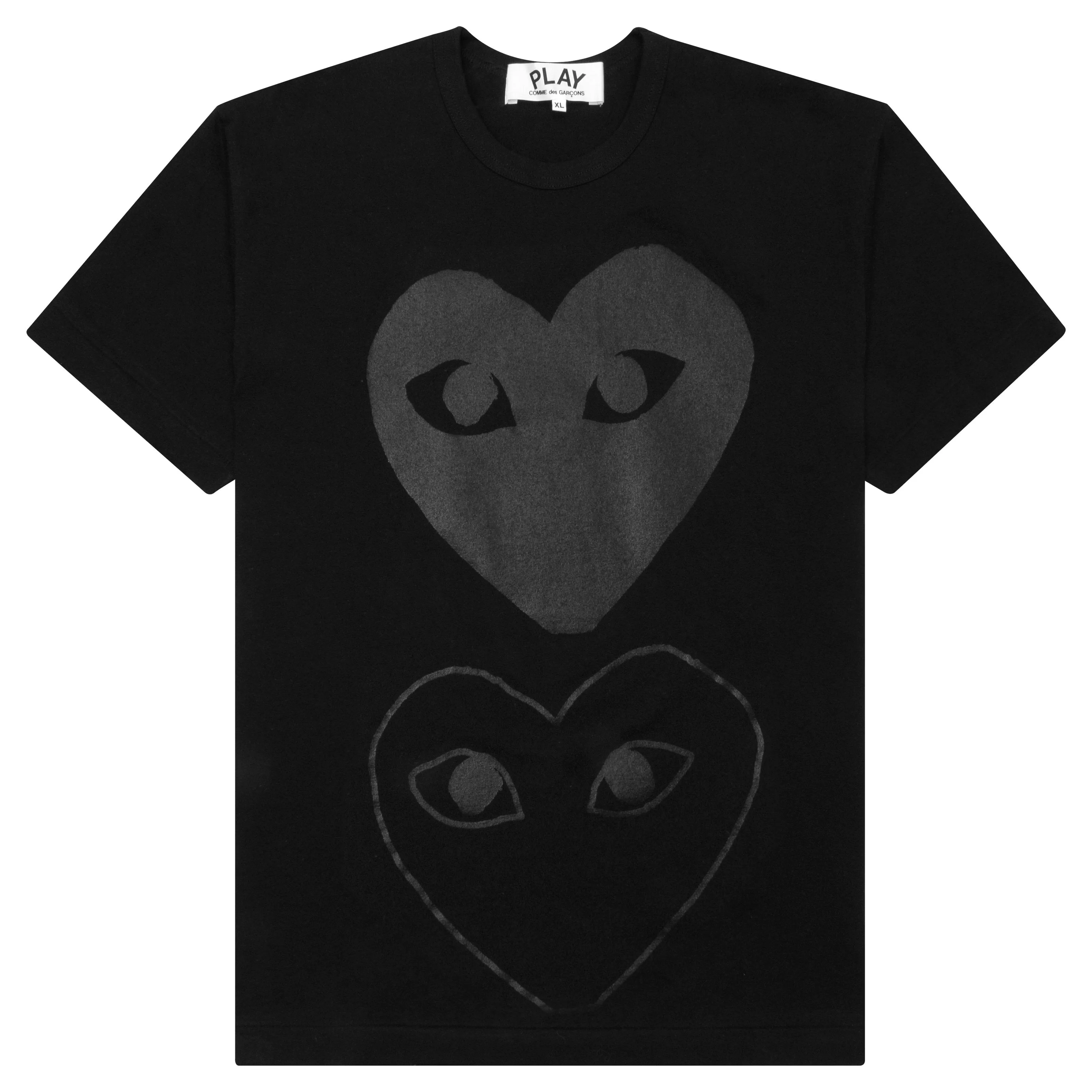 Double Hearts T-Shirt - Black/Black