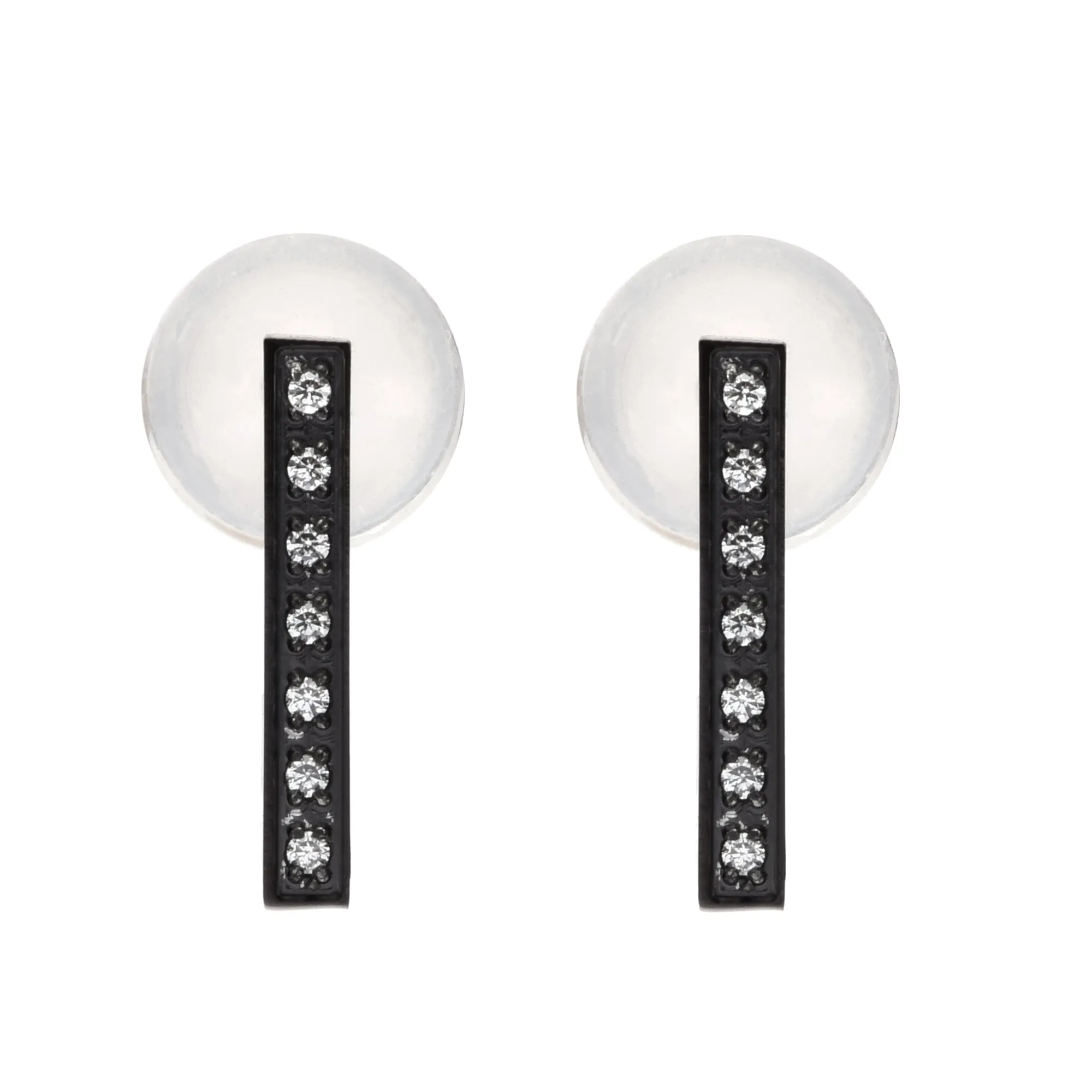 ER246B B.Tiff L-Bar Black Anodized Stainless Steel Earring