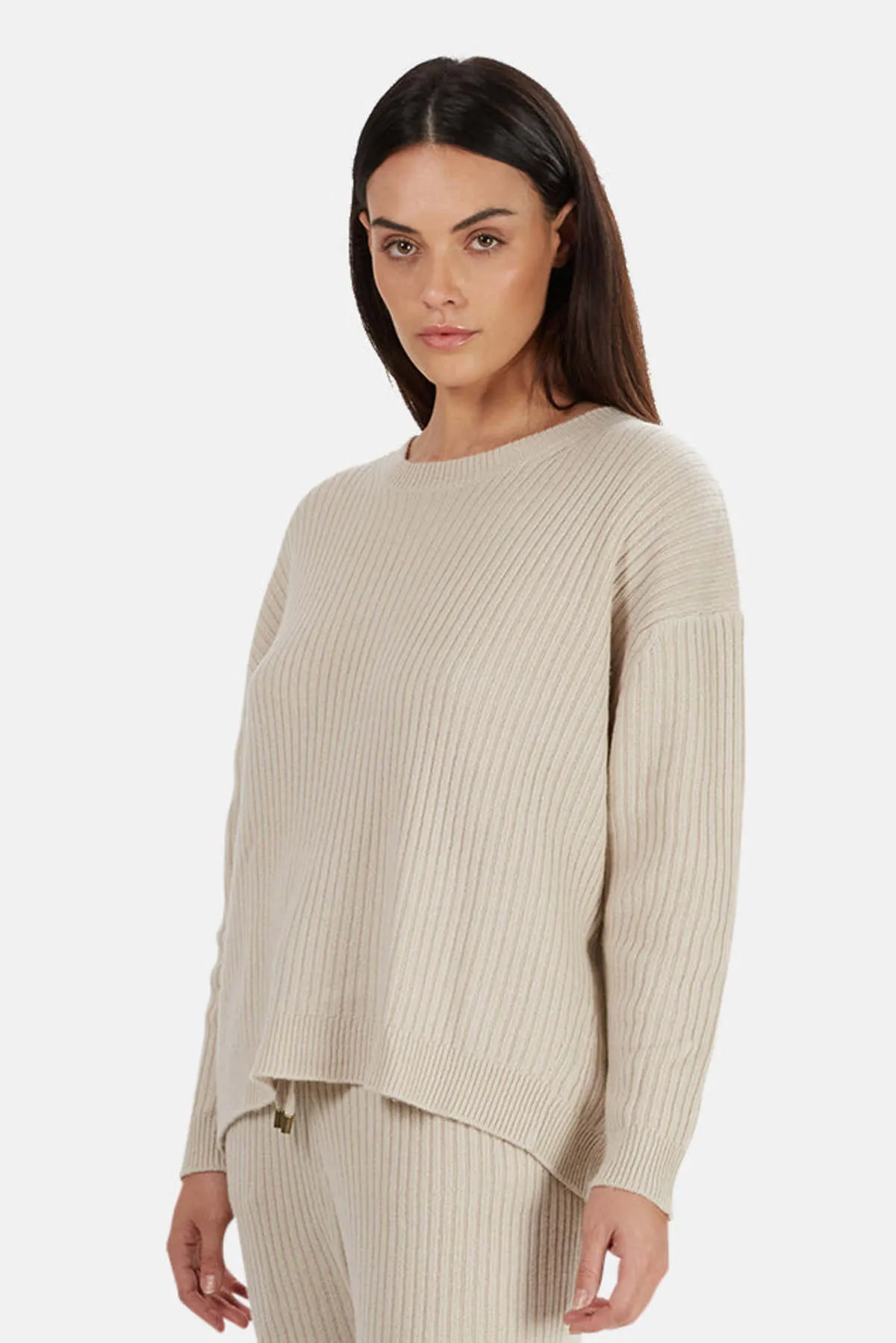 Evelyn Ribbed Cashmere Sweater - Cream