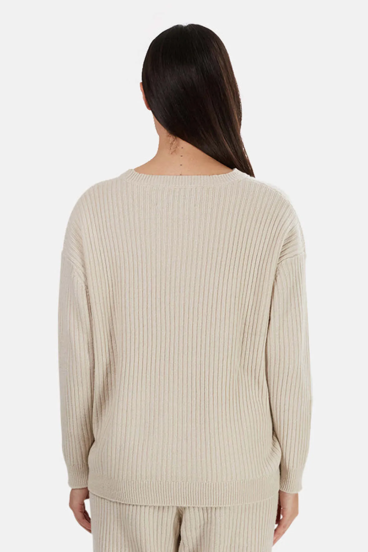 Evelyn Ribbed Cashmere Sweater - Cream