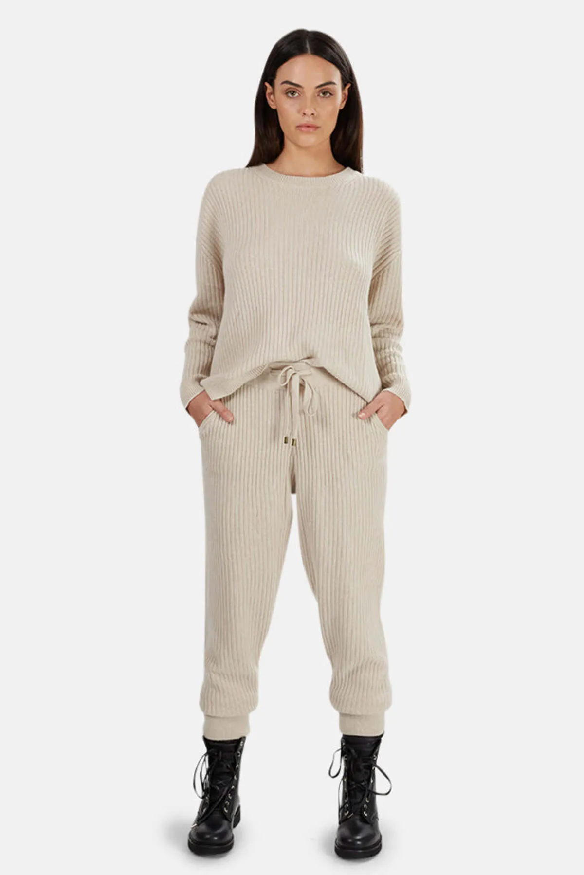 Evelyn Ribbed Cashmere Sweater - Cream