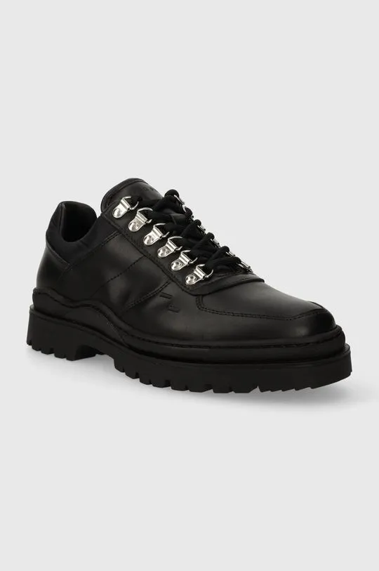 Filling Pieces leather shoes Mountain Trail men's black color 64328991847