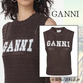 Ganni  |Casual Style Sleeveless Plain Cotton Office Style