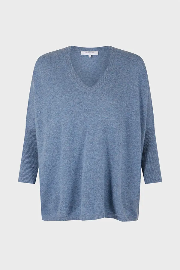 Gerard Darel JOURDAN BLUE OVERSIZED CASHMERE SWEATER