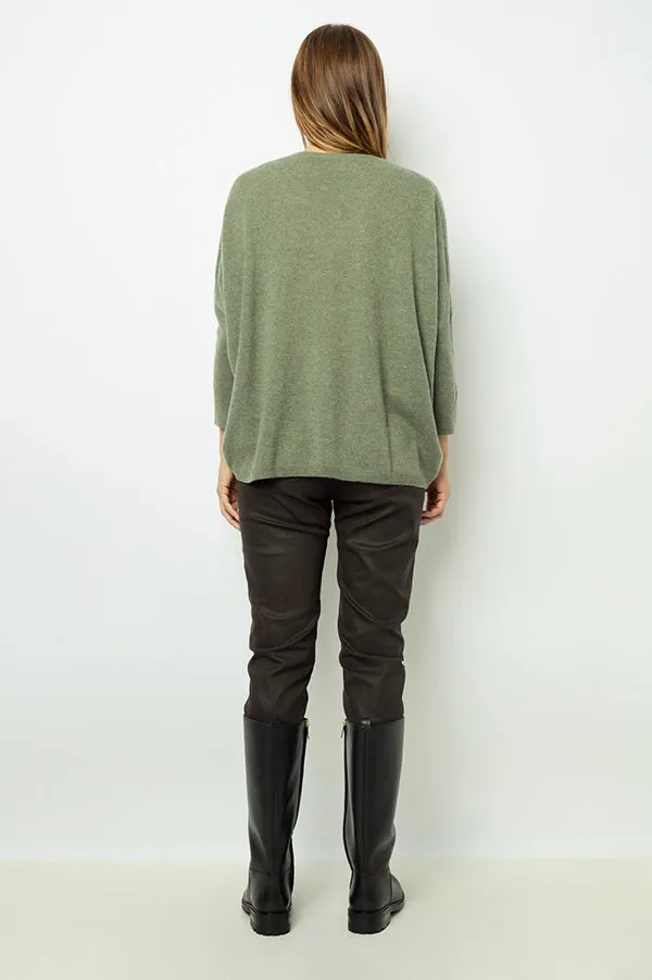 Gerard Darel JOURDAN KAKI OVERSIZED CASHMERE SWEATER