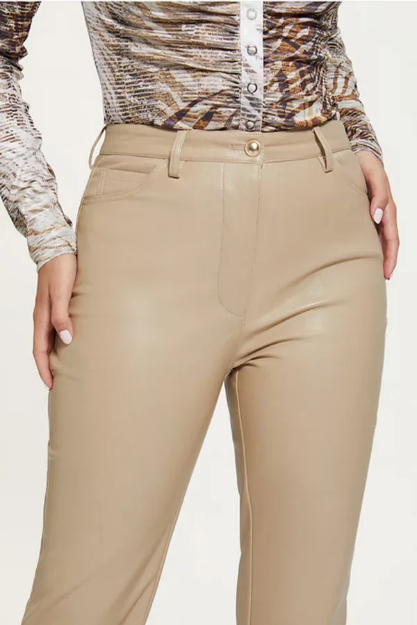 Guess Kelly Faux-Leather Straight-Leg Pants