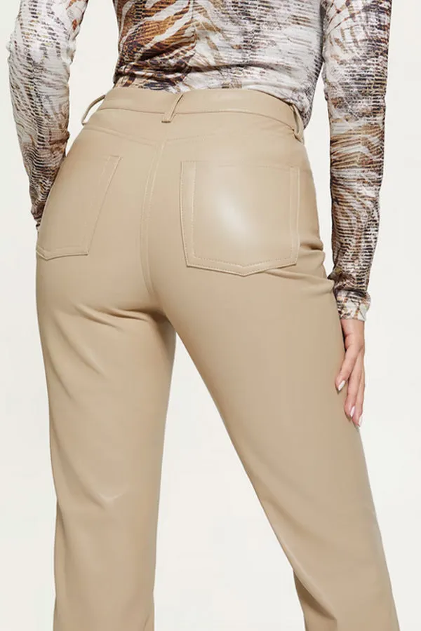 Guess Kelly Faux-Leather Straight-Leg Pants