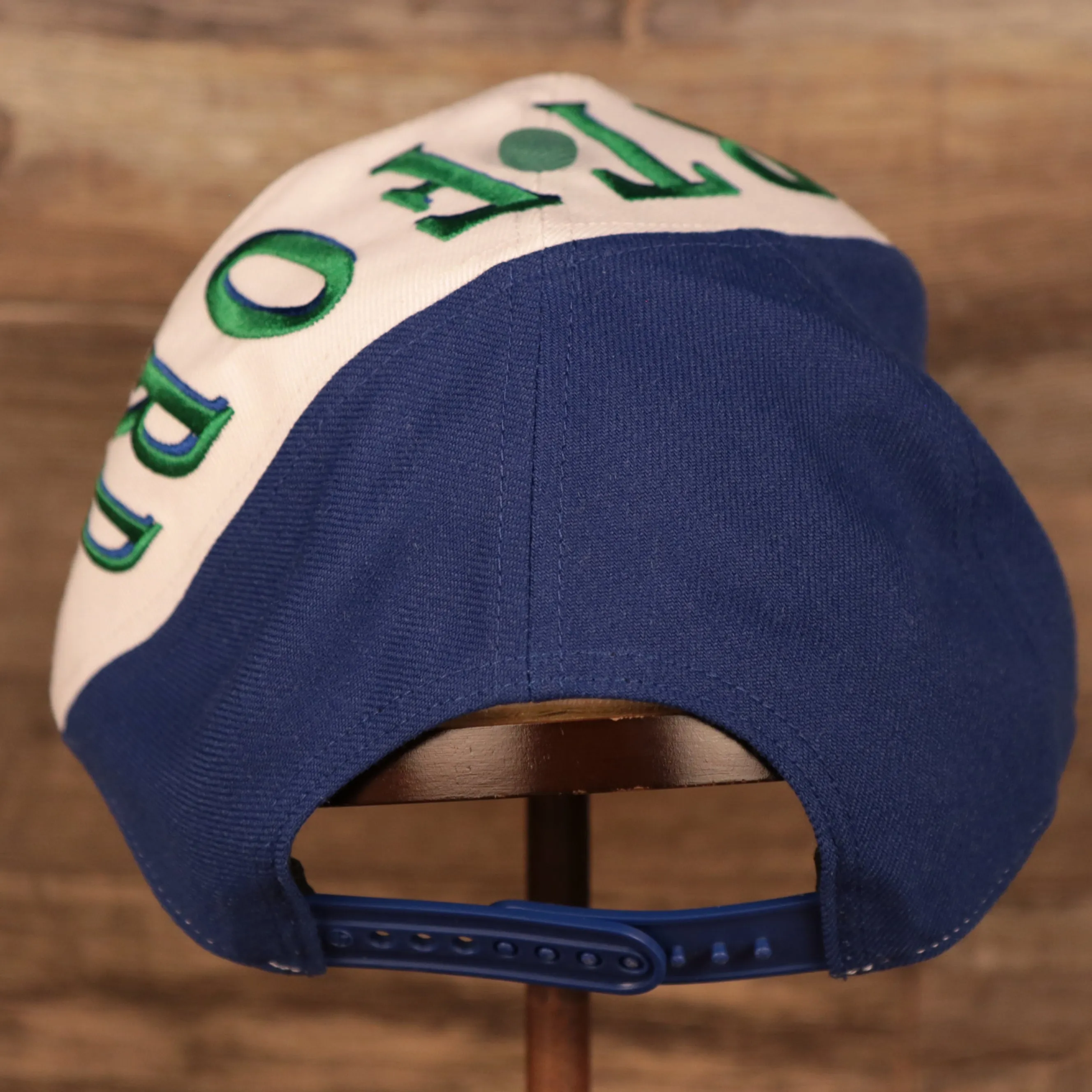 Hartford Whalers Blue White & Green Retro Adjustable Snapback Cap