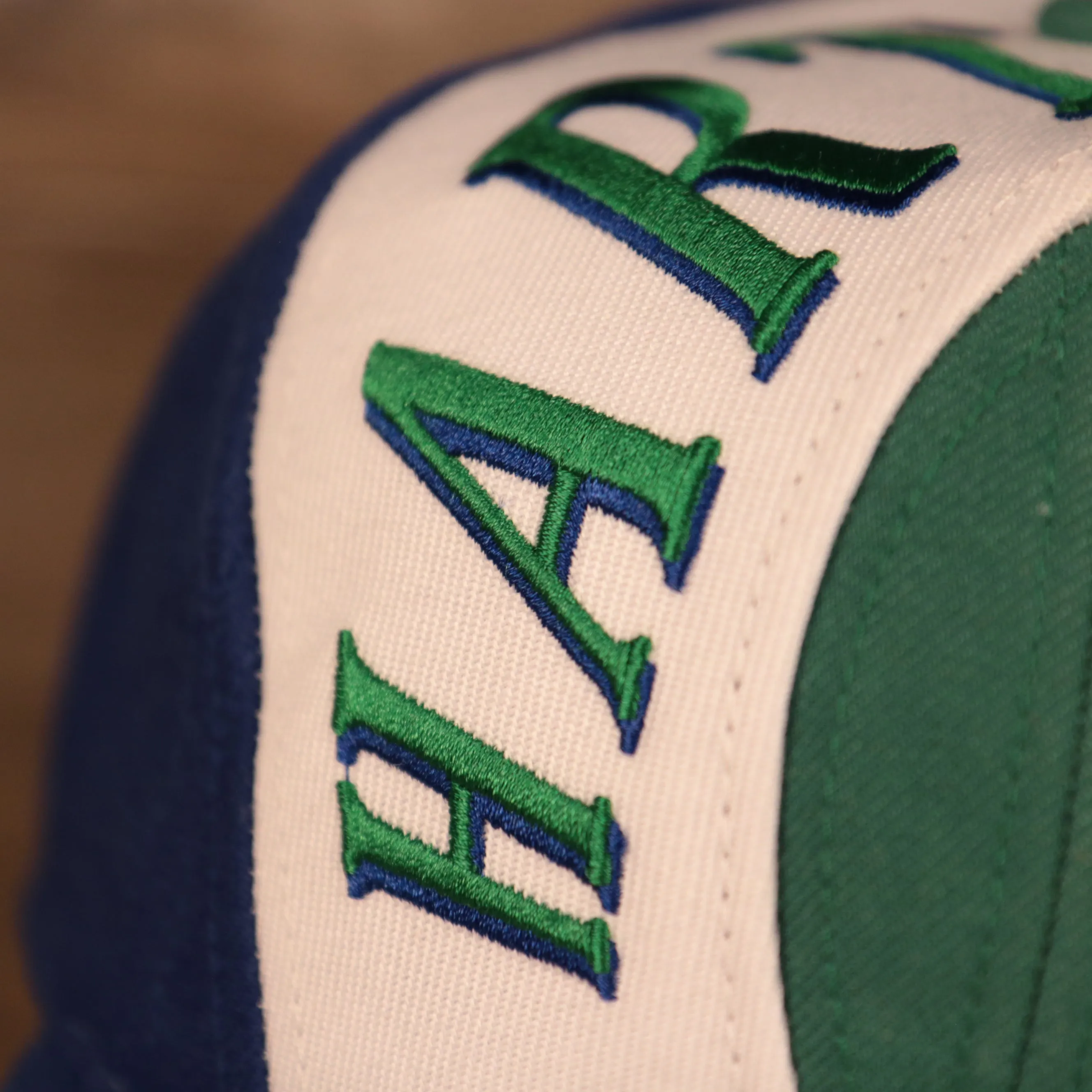 Hartford Whalers Blue White & Green Retro Adjustable Snapback Cap