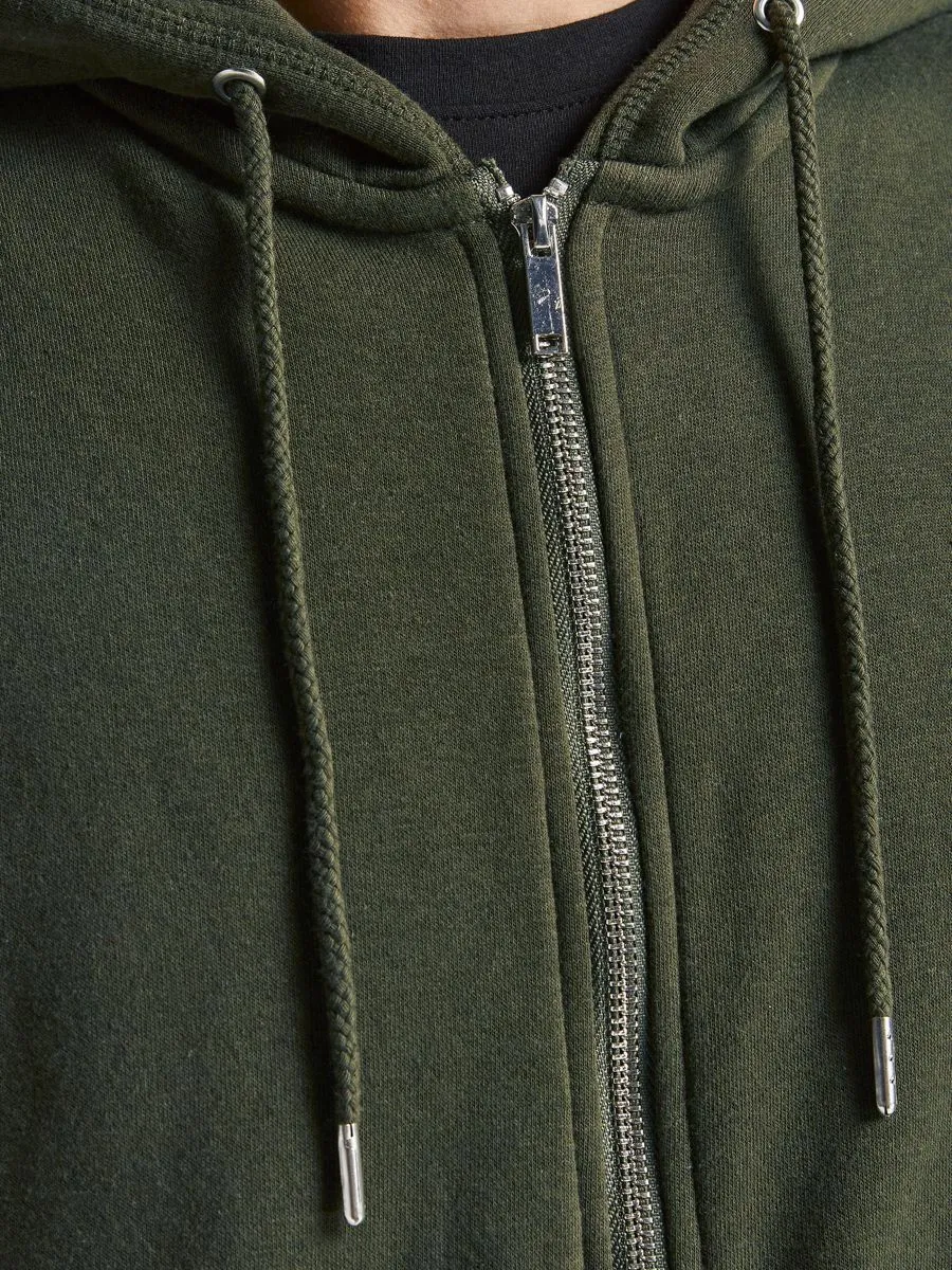 Jack & Jones Casual Zip Hooded Sweatshirts Forest Night