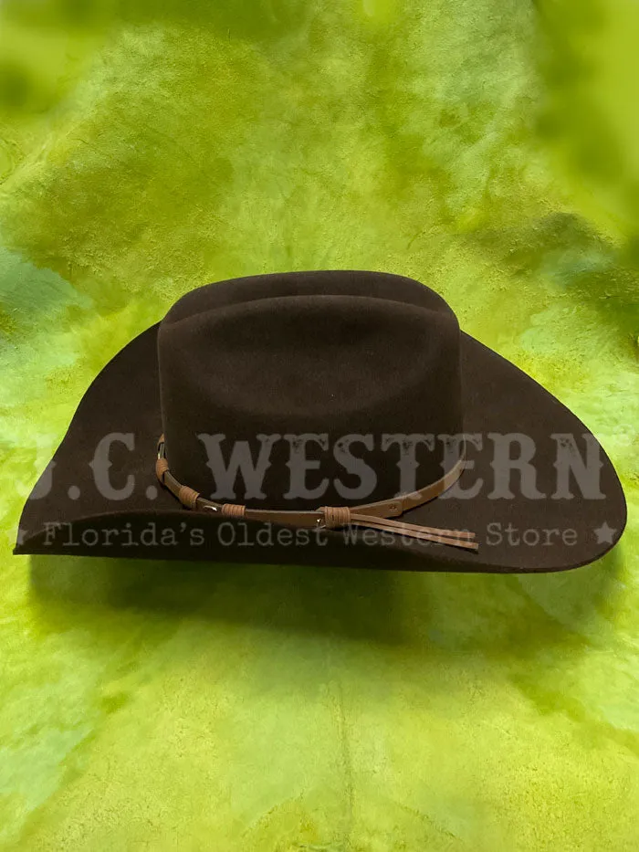 Justin JF0657TOWN-CHO 6x Townes Western Felt Hat Chocolate