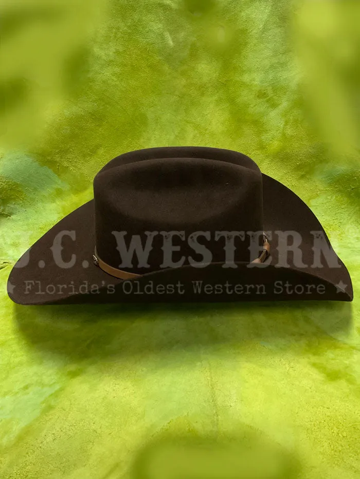 Justin JF0657TOWN-CHO 6x Townes Western Felt Hat Chocolate