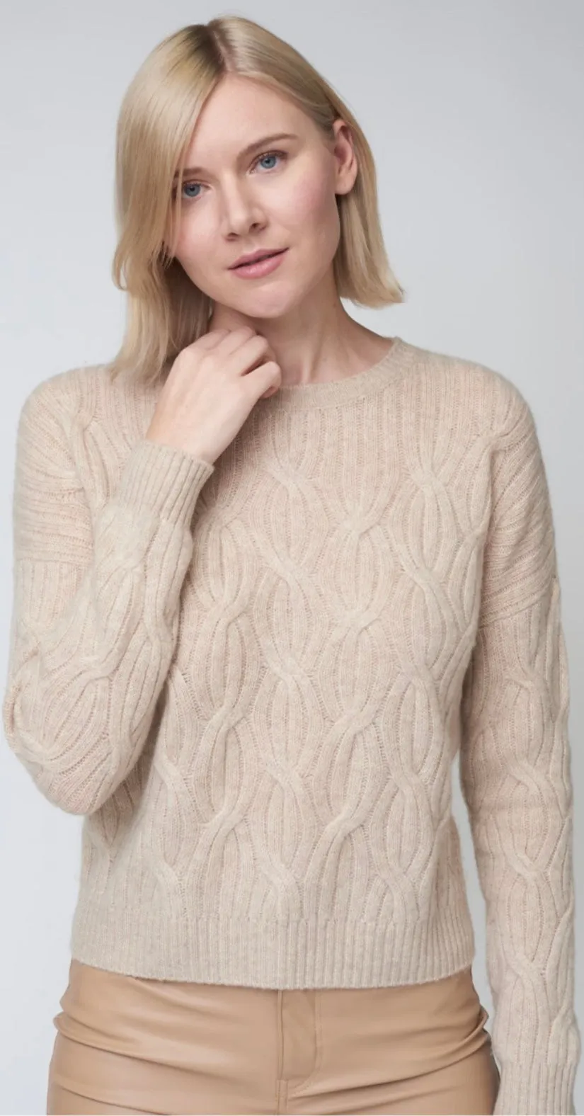 Kokun Braided Cable Crewneck Top