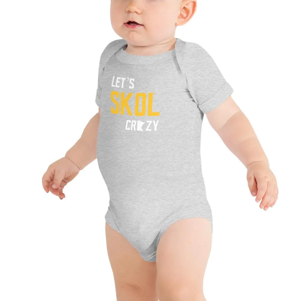 Let's Skol Crazy Minnesota Vikings Football Fan Skol Toddler Baby Onesie