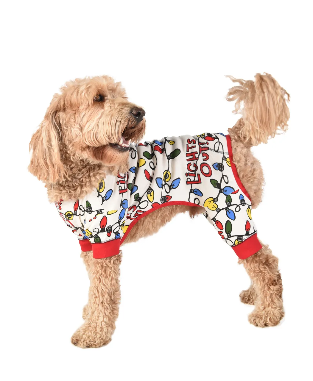 Lights Out Dog Onesie Christmas Flapjack