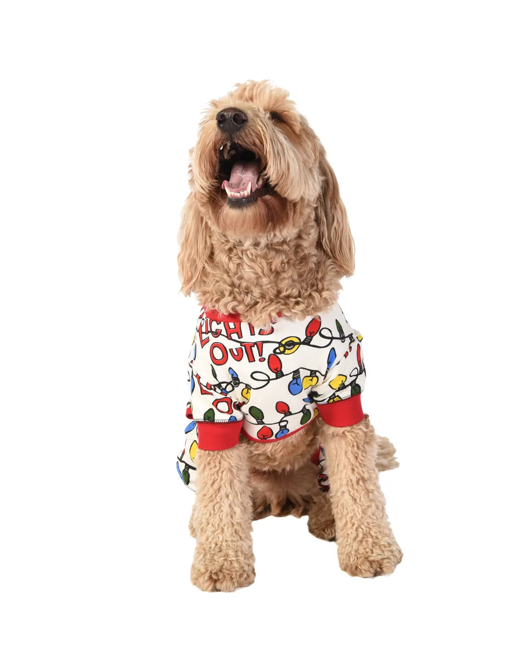 Lights Out Dog Onesie Christmas Flapjack