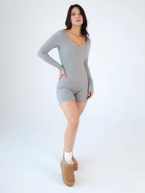 Long Sleeve Scoop Neck Brami Romper