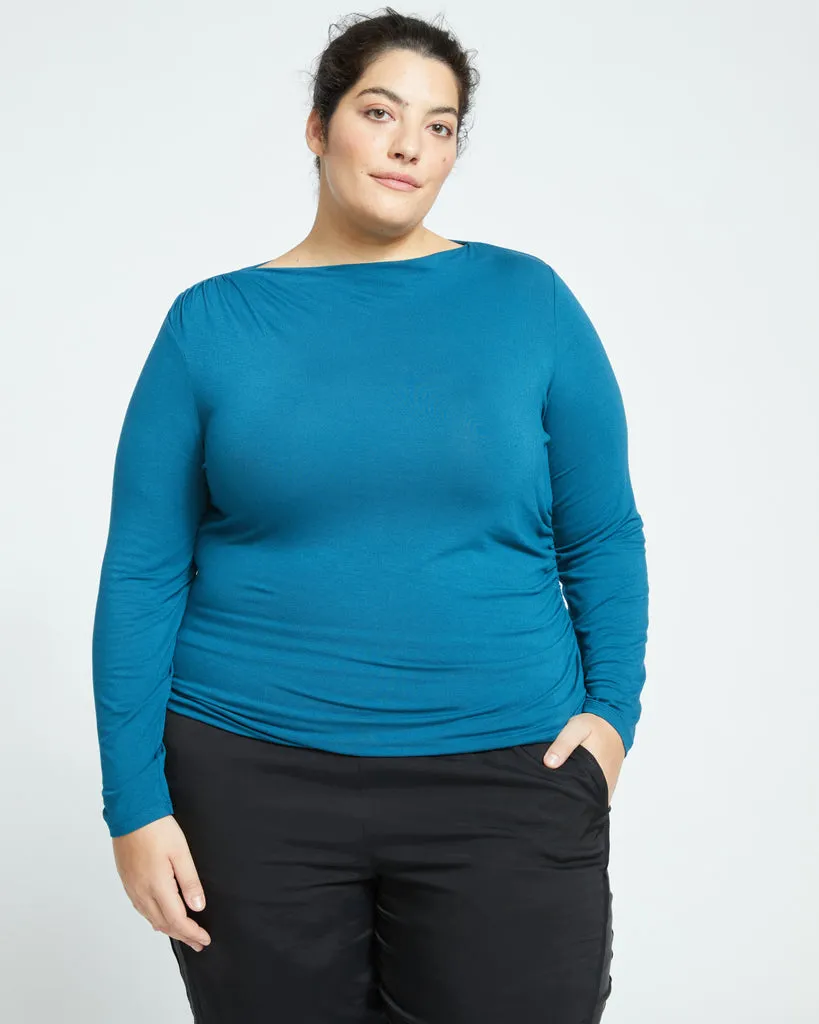 Louise Long Sleeve Liquid Jersey Top - Midnight Rain