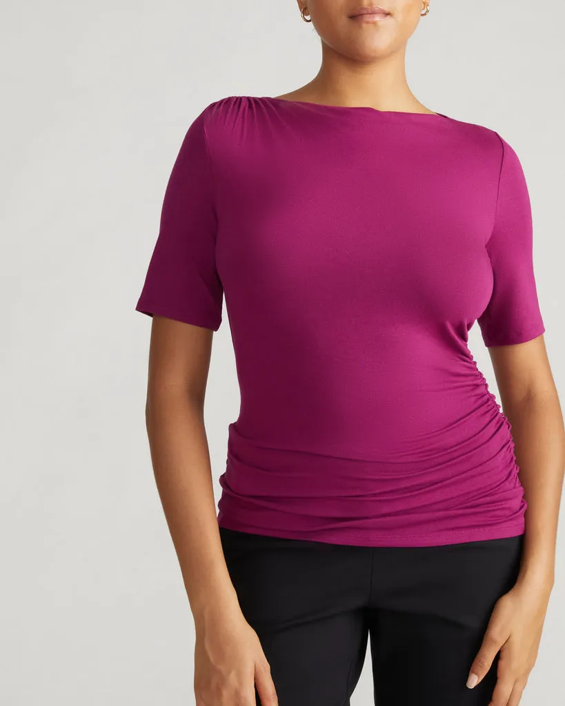 Louise Short Sleeve Liquid Jersey Top - Rothko Purple