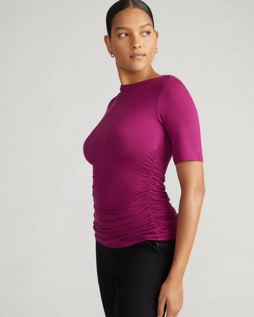 Louise Short Sleeve Liquid Jersey Top - Rothko Purple