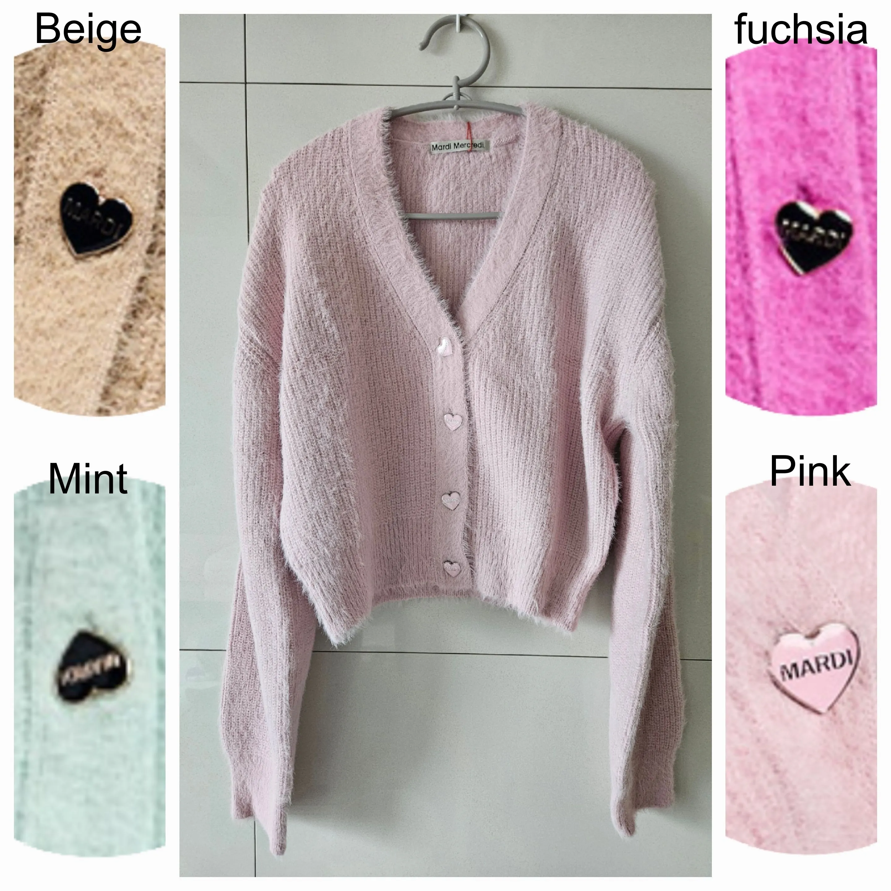 Mardi Mercredi  |Heart Casual Style Plain Cardigans