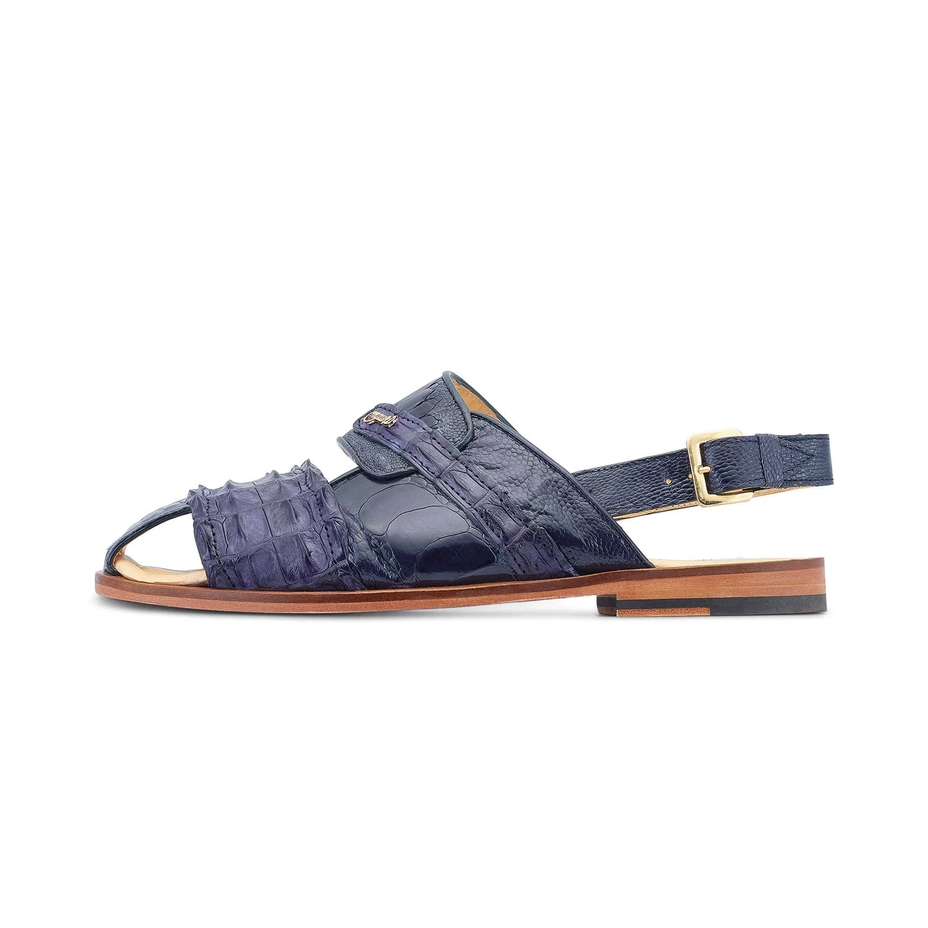 Mauri Bali 5171 Men's Shoes Wonder Blue Exotic Ostrich / Hornback Casual Sandals (MA5523)