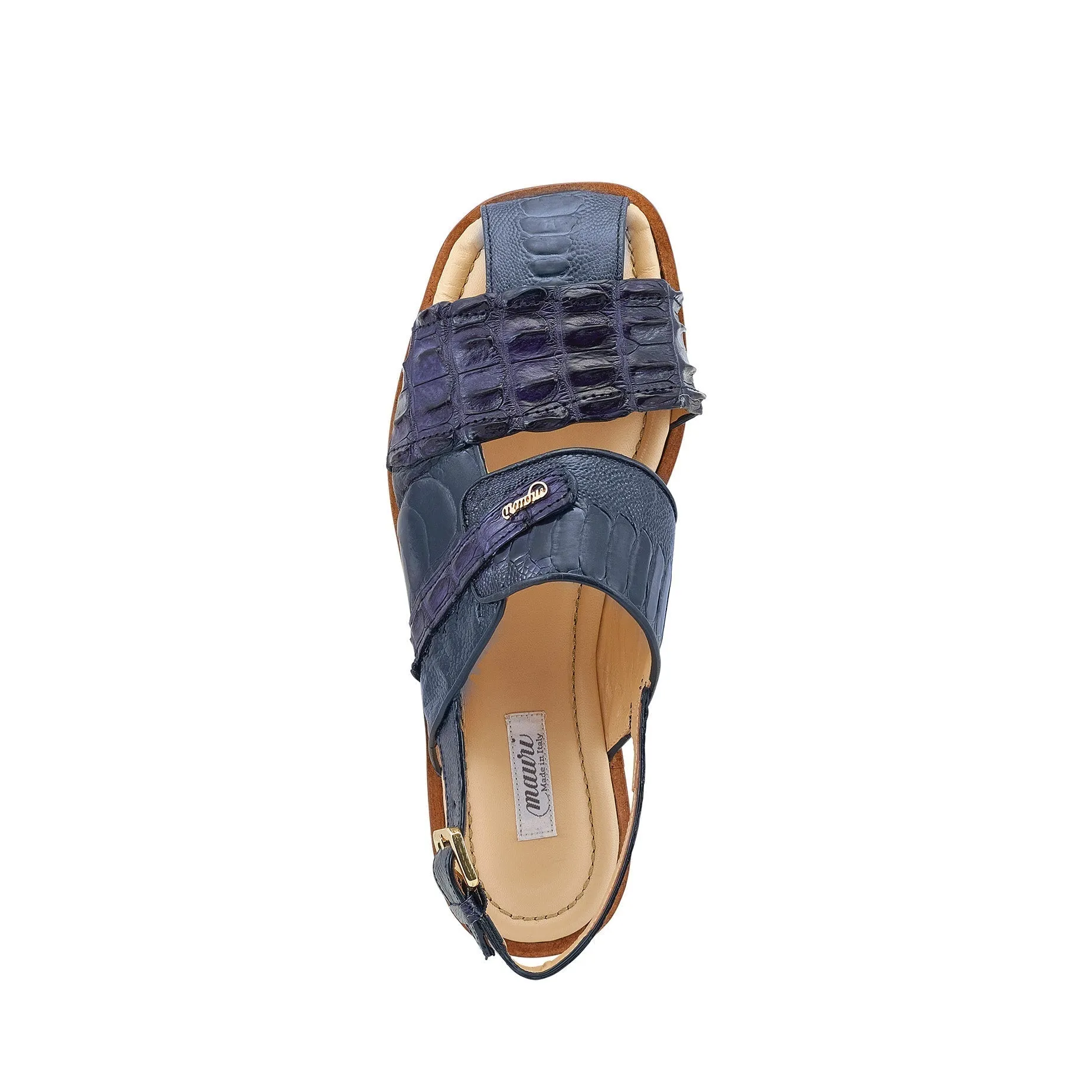 Mauri Bali 5171 Men's Shoes Wonder Blue Exotic Ostrich / Hornback Casual Sandals (MA5523)