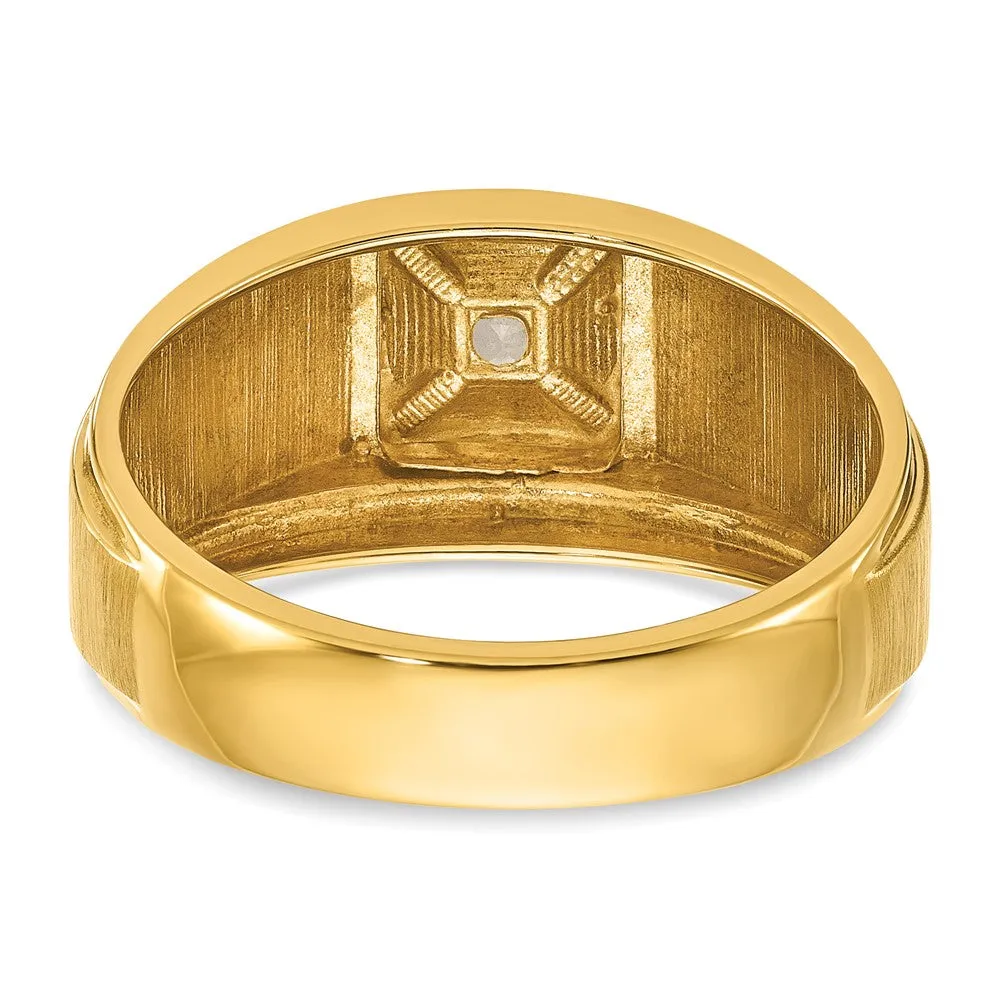 Men's 10K Two Tone Gold & 1/6 CT Diamond Tapered Band