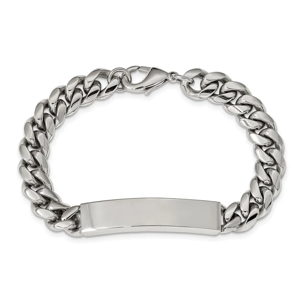 Men's 10mm Stainless Steel Miami Cuban Curb I.D. Bracelet, 8.25 Inch