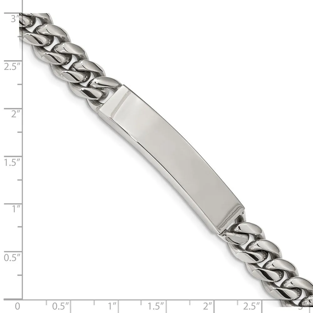 Men's 10mm Stainless Steel Miami Cuban Curb I.D. Bracelet, 8.25 Inch