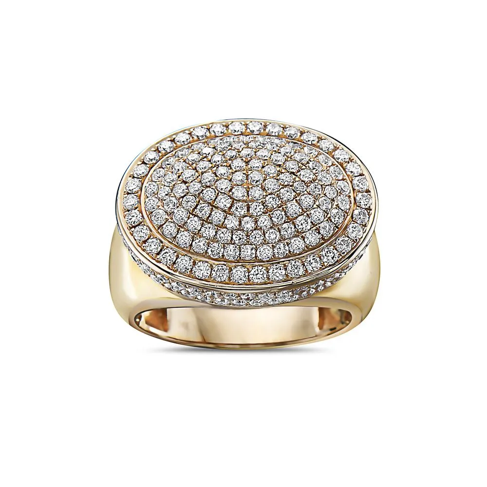 Men's 14K Yellow Gold Ring with 2.66 CT Diamonds