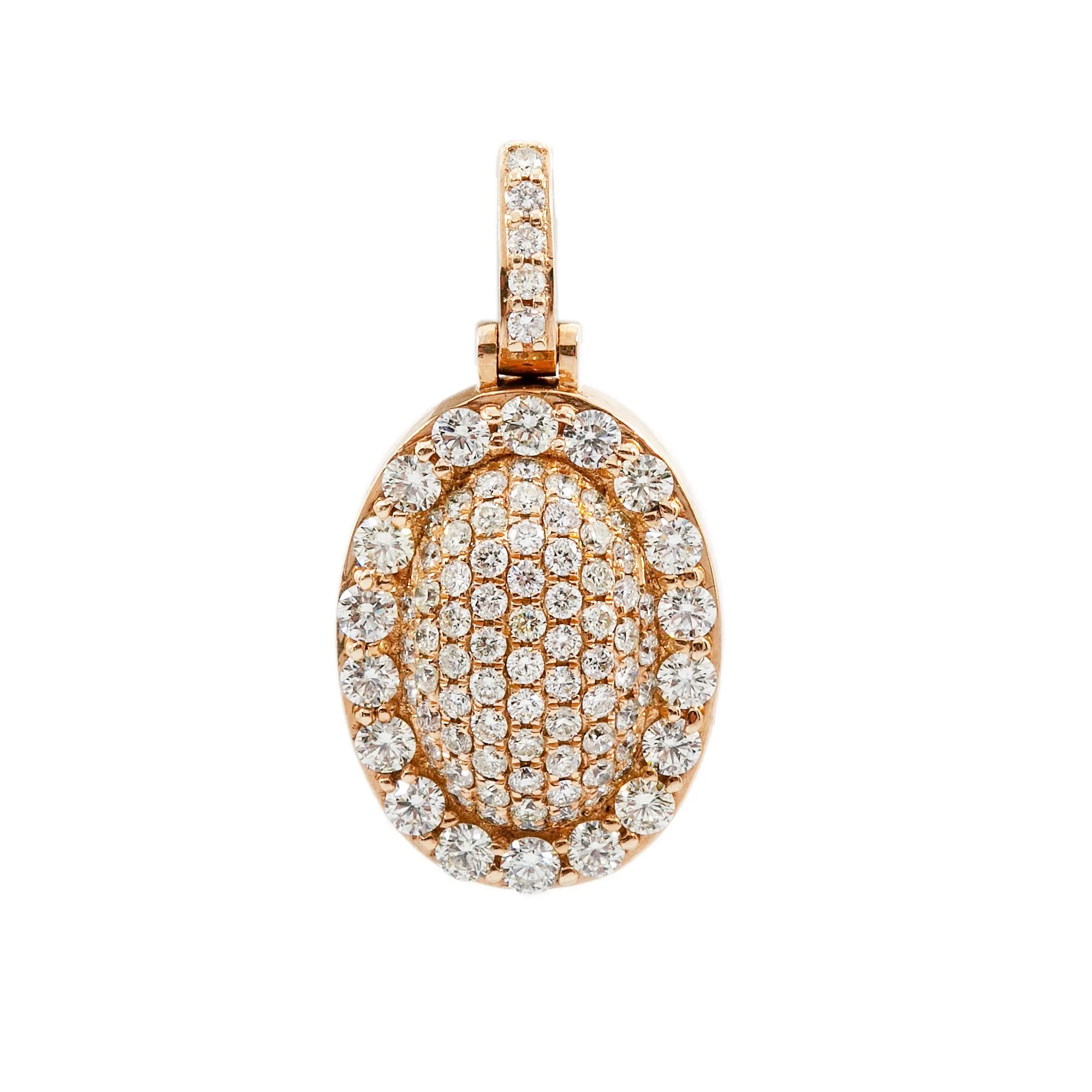 Men's 14K Yellow Gold Round Pendant with 1.77 CT Diamonds