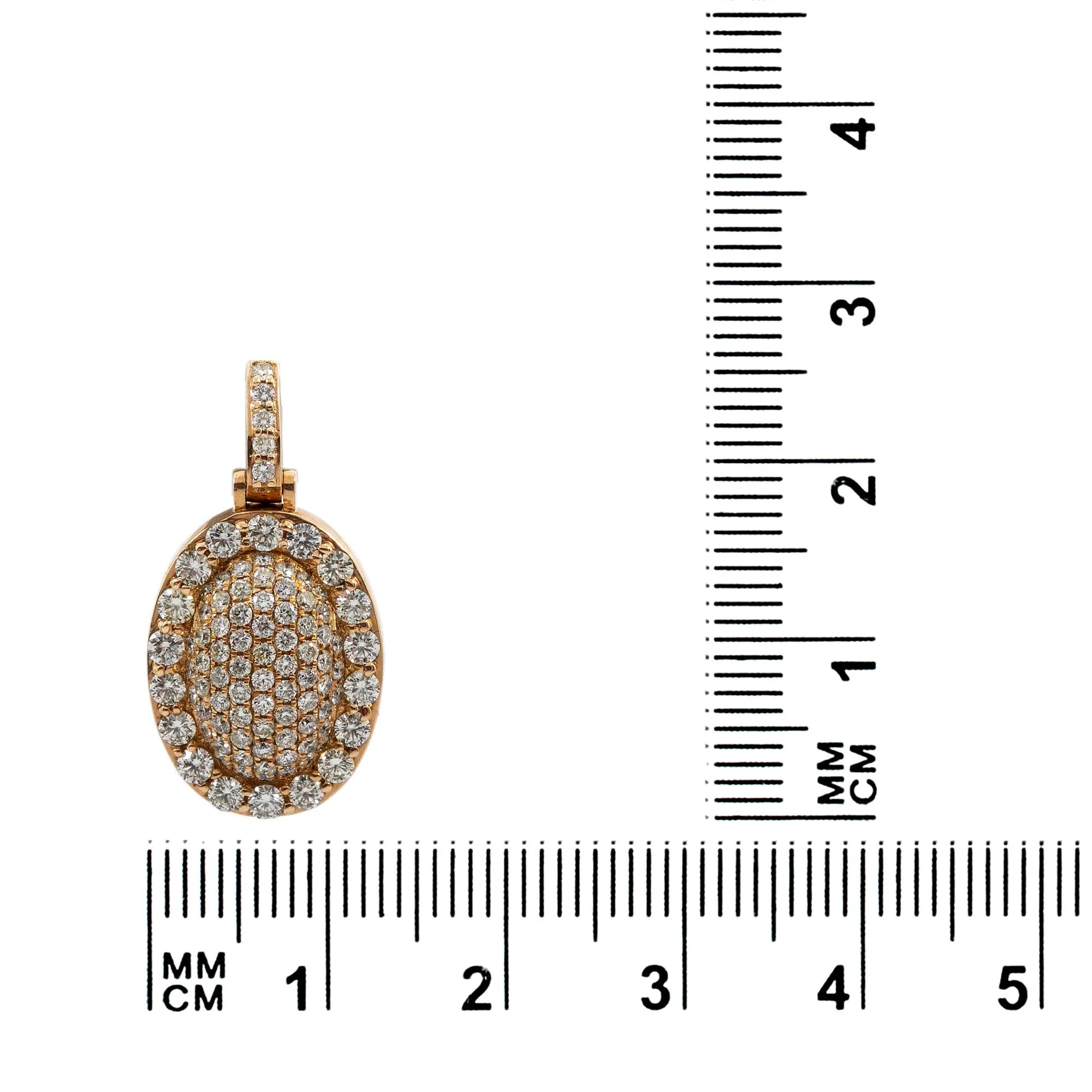 Men's 14K Yellow Gold Round Pendant with 1.77 CT Diamonds