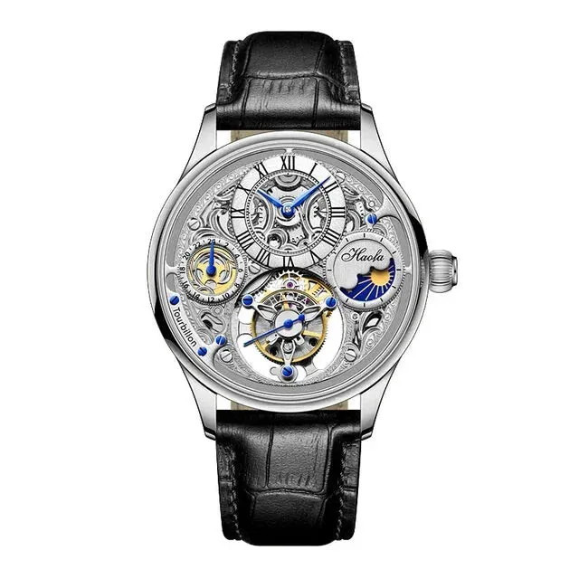 Men's Flying Tourbillon Manual Mechanical Movement Business Wristwatch