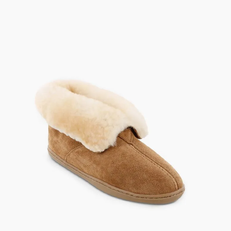  Men's Sheepskin Moccasin Ankle Boot in Tan  