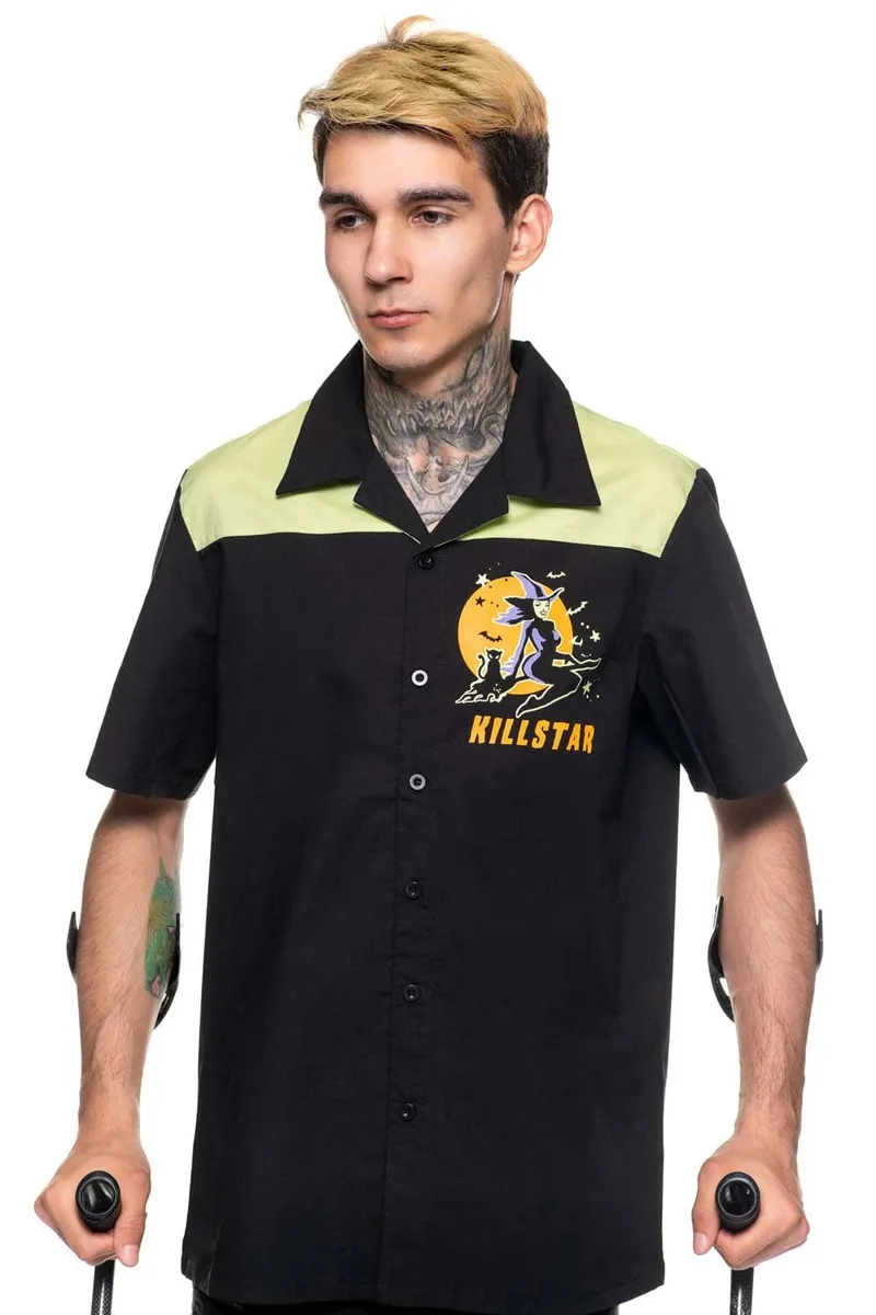 men's shirt KILLSTAR - Witch Queen - Bowling - Black - KSRA003741  -  Metal-shop