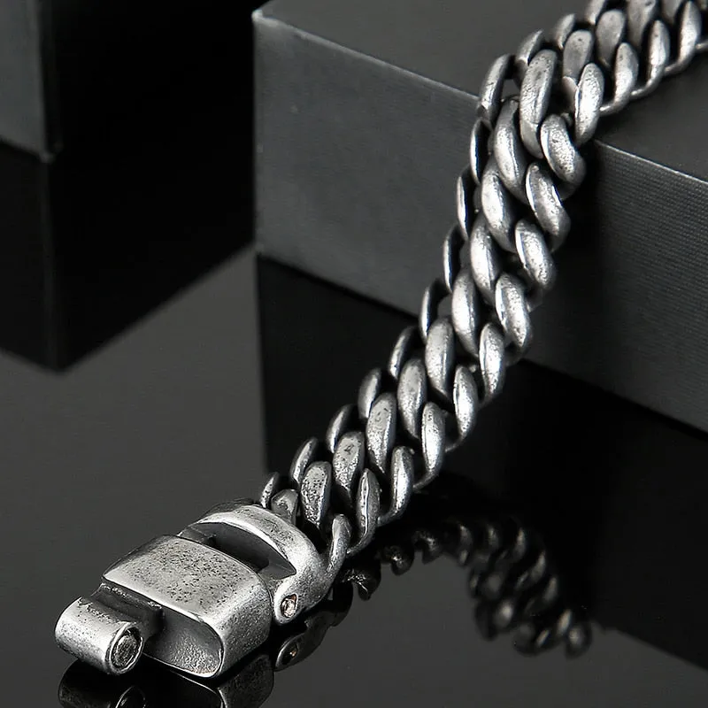 Men's Vintage Stainless Steel Magnet Clasp Mannen Armband Bracelet