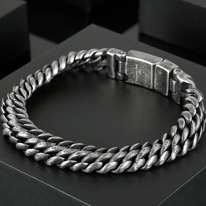 Men's Vintage Stainless Steel Magnet Clasp Mannen Armband Bracelet