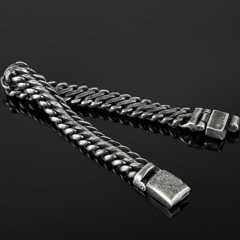 Men's Vintage Stainless Steel Magnet Clasp Mannen Armband Bracelet