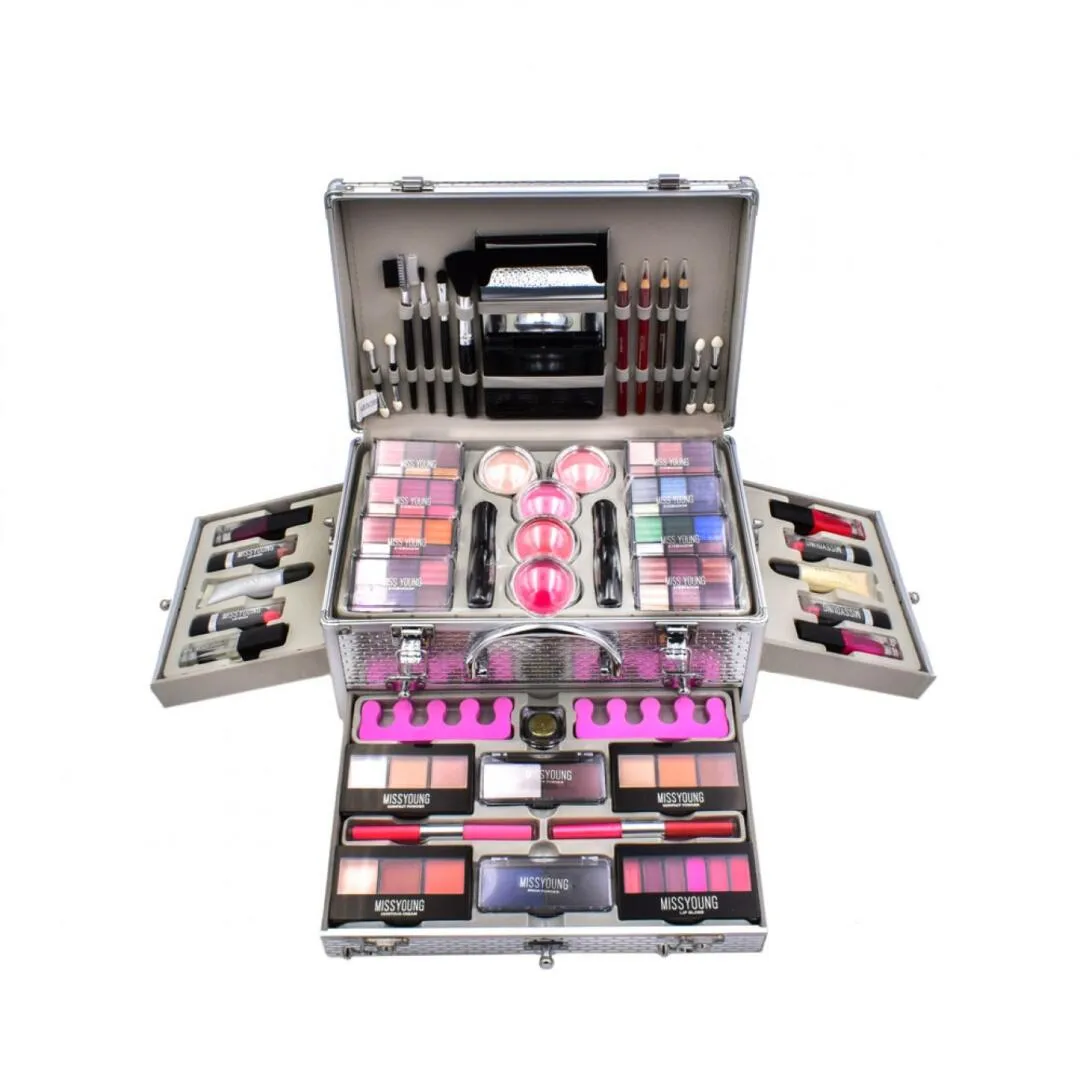 Miss Young MC1149 All in One Professional Makeup Kit for Women Full Kit Suitcase, Include Eyeshadow Palette, Lipstick Set, Conce