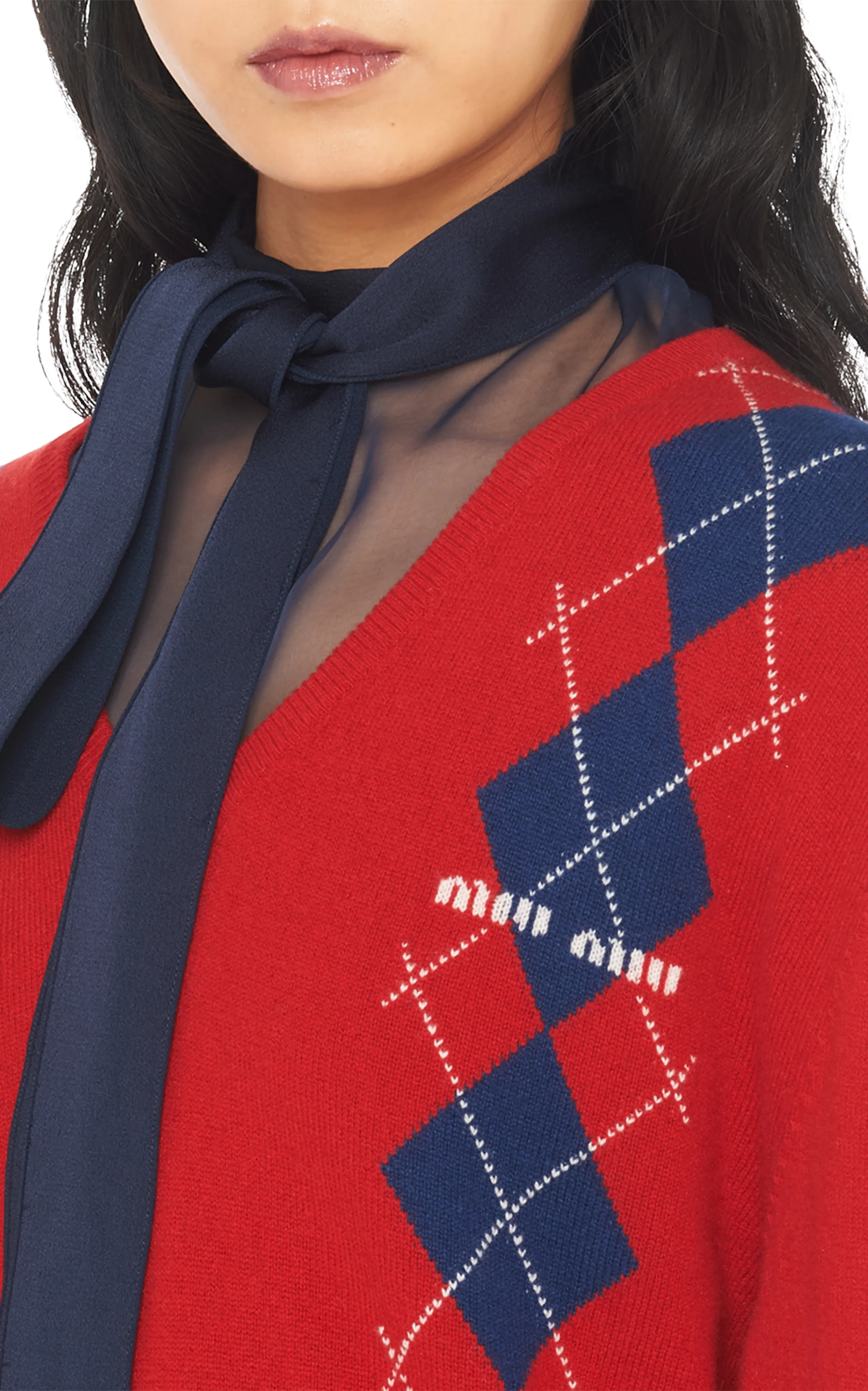 Miu Miu Argyle Cashmere Sweater