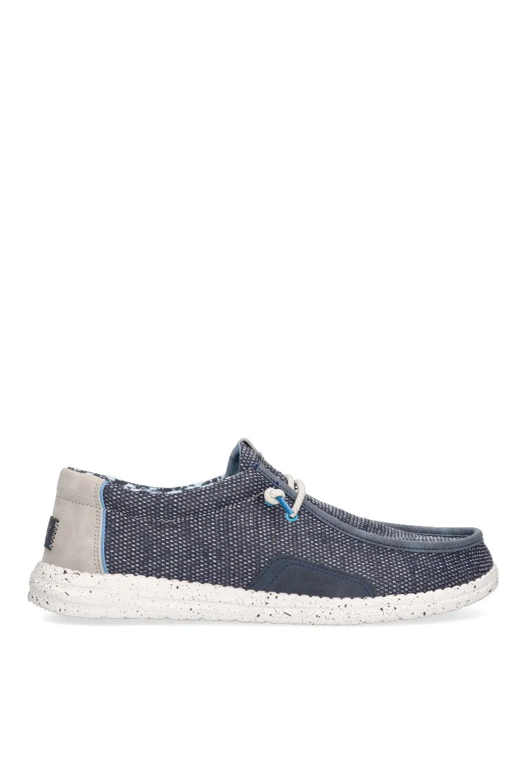 MOCASINES TEXTIL CASUAL CON ESTILO BICOLOR  ETIKA AZUL PLANO HOMBRE SILGAR