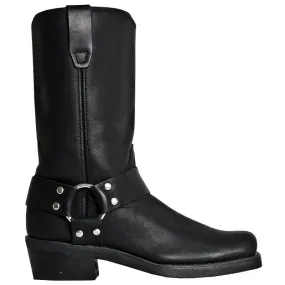 Molly Black Leather Antique Buckle Boots (DS) ~ BACKORDER 6/26/24