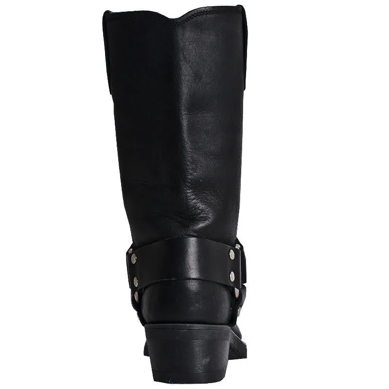 Molly Black Leather Antique Buckle Boots (DS) ~ BACKORDER 6/26/24