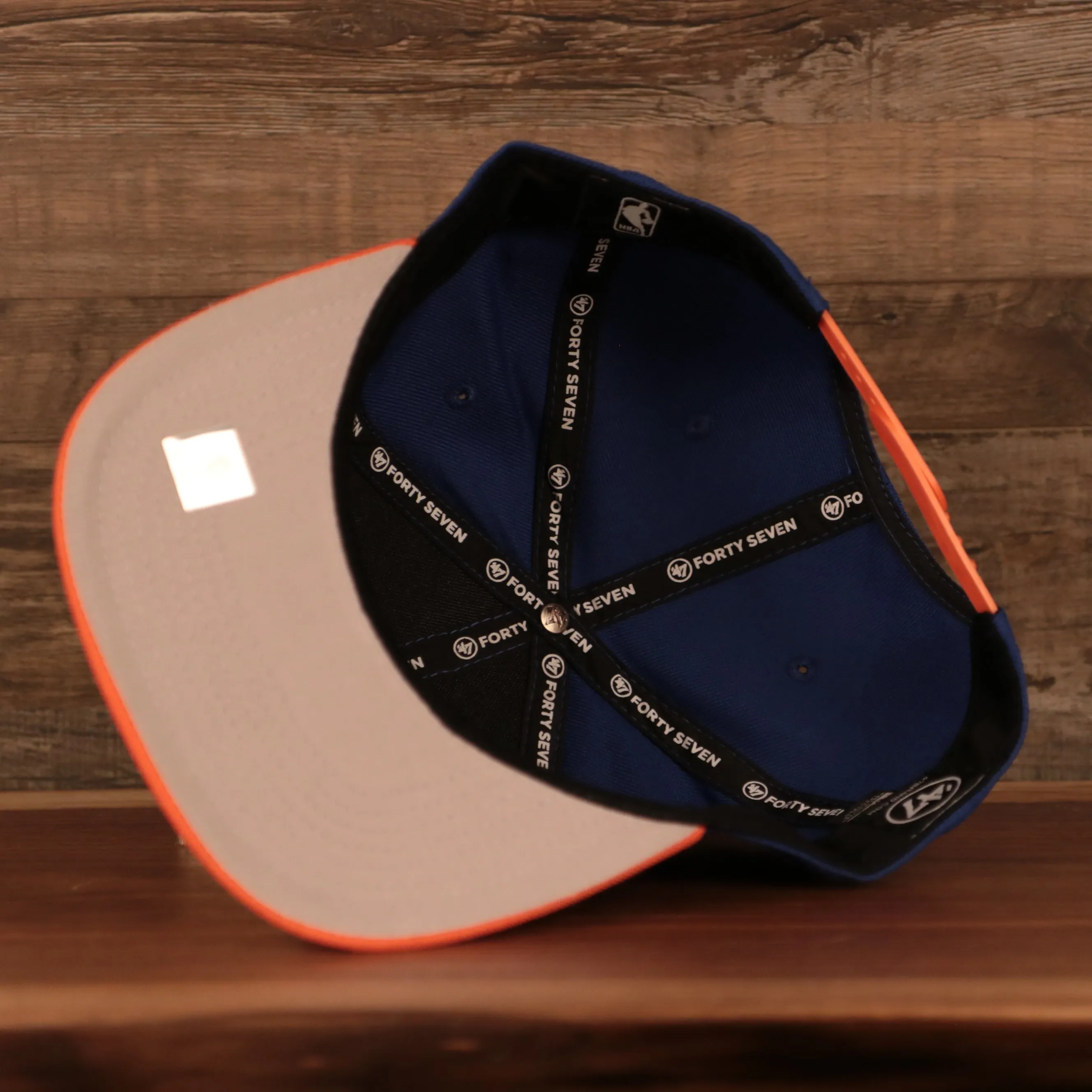 New York Knicks Royal Blue and Orange Adjustable Grey Bottom Snapback Hat